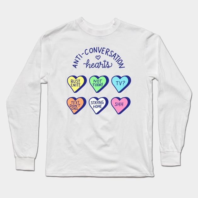 Anti-Conversation Hearts (pastel) Long Sleeve T-Shirt by designminds1